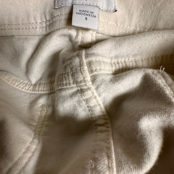 J. Jill Cream Slim Fit Pants Women’s 8 Soft Cotton Blend Mid Rise Stretch - Picture 3 of 4